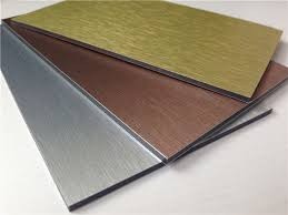 ALLUMINIO COMPOSITO 3 mm GREZZO/ORO SPAZZOLATO 150 x 305